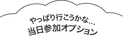 やっぱり行こうかな。。当日参加オプション